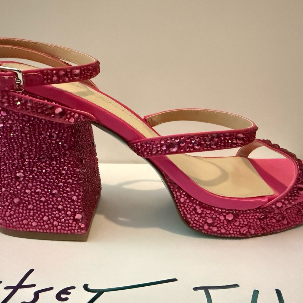Betsey Johnson Pink Rhinestone Heels